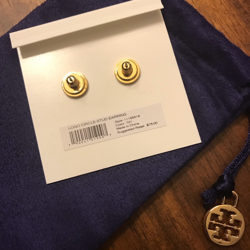 Tory Burch Logo Circle Stud Earrings * NWT*